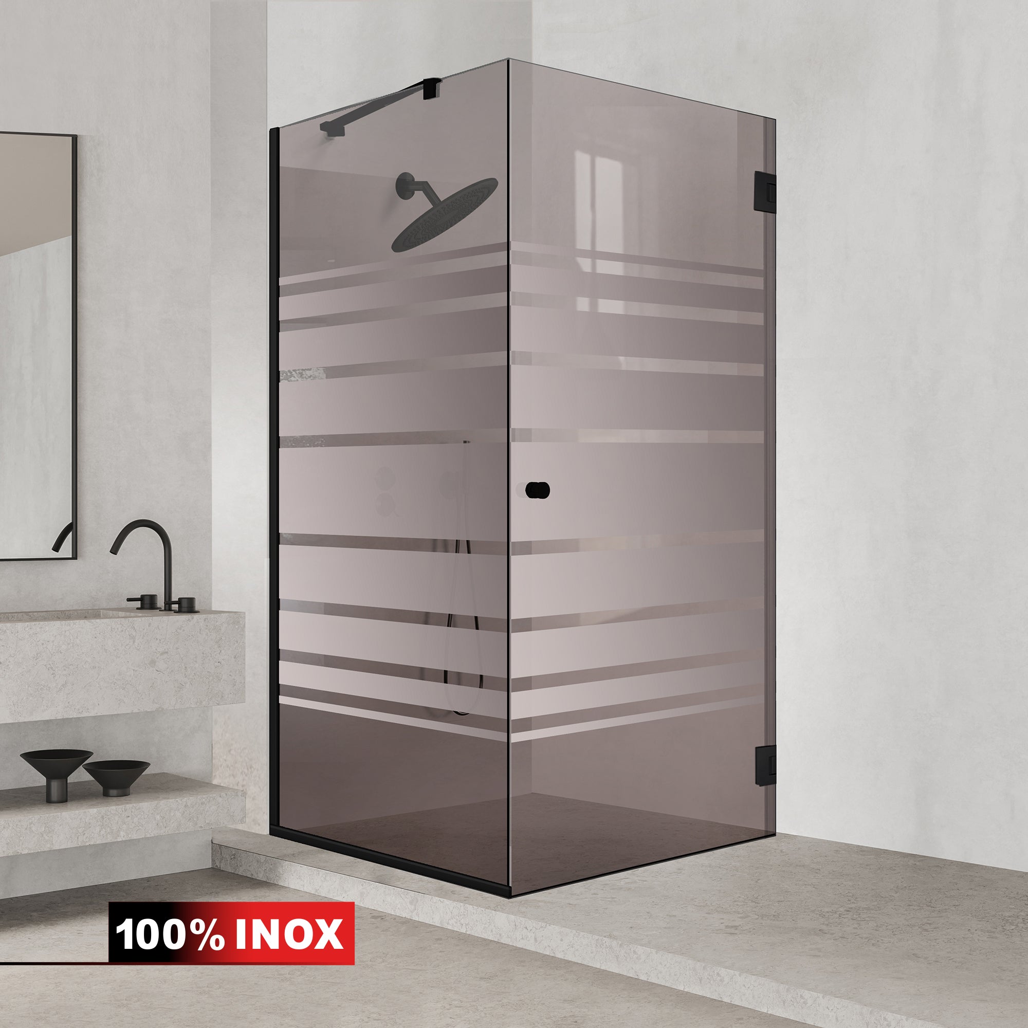 Shower enclosure with swing door #Bronze