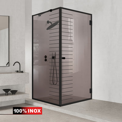 Shower enclosure with swing door #Bronze