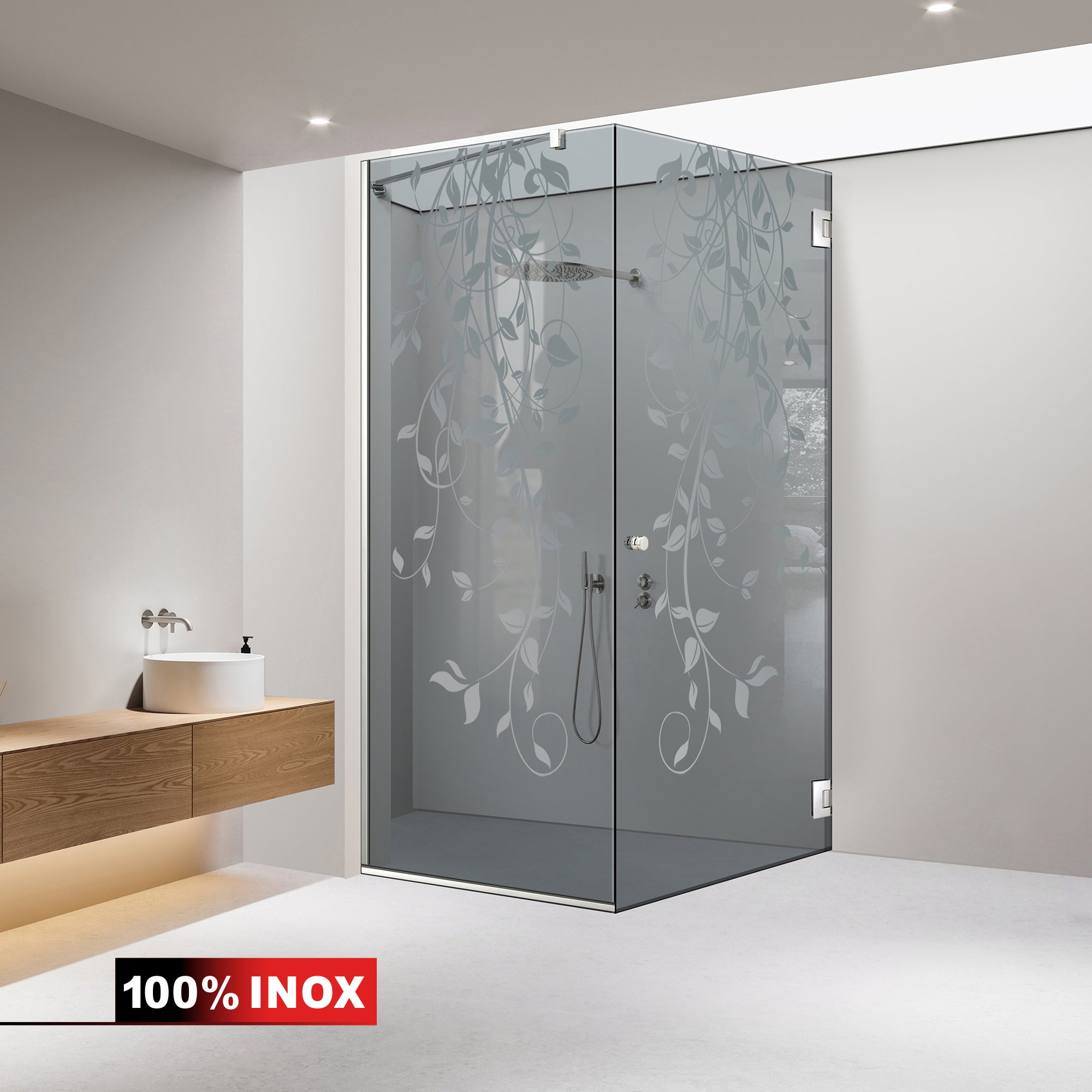 Shower enclosure with swing door #Grey