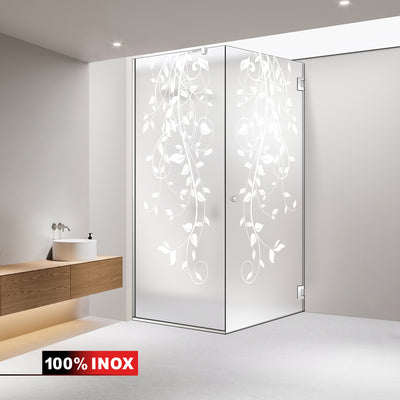 Shower enclosure with hinged door #Satiné