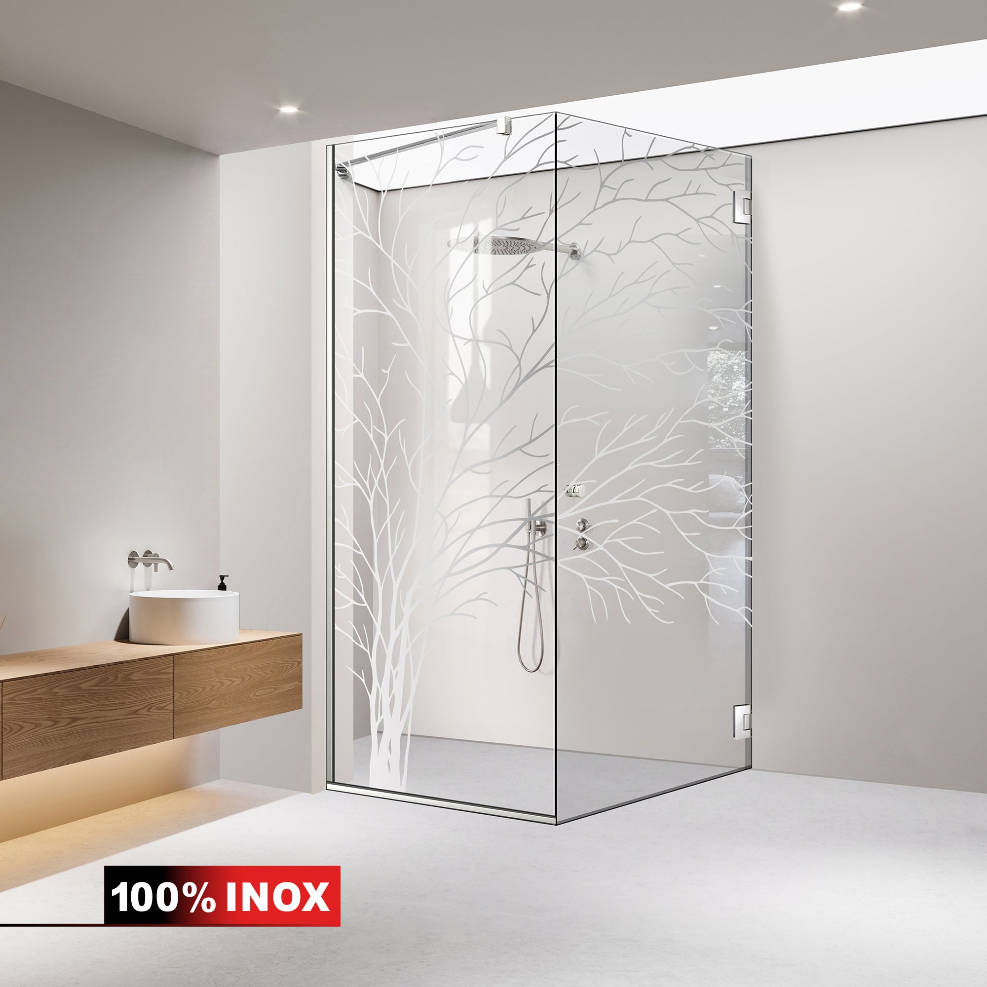 Shower enclosure with swing door #Clear
