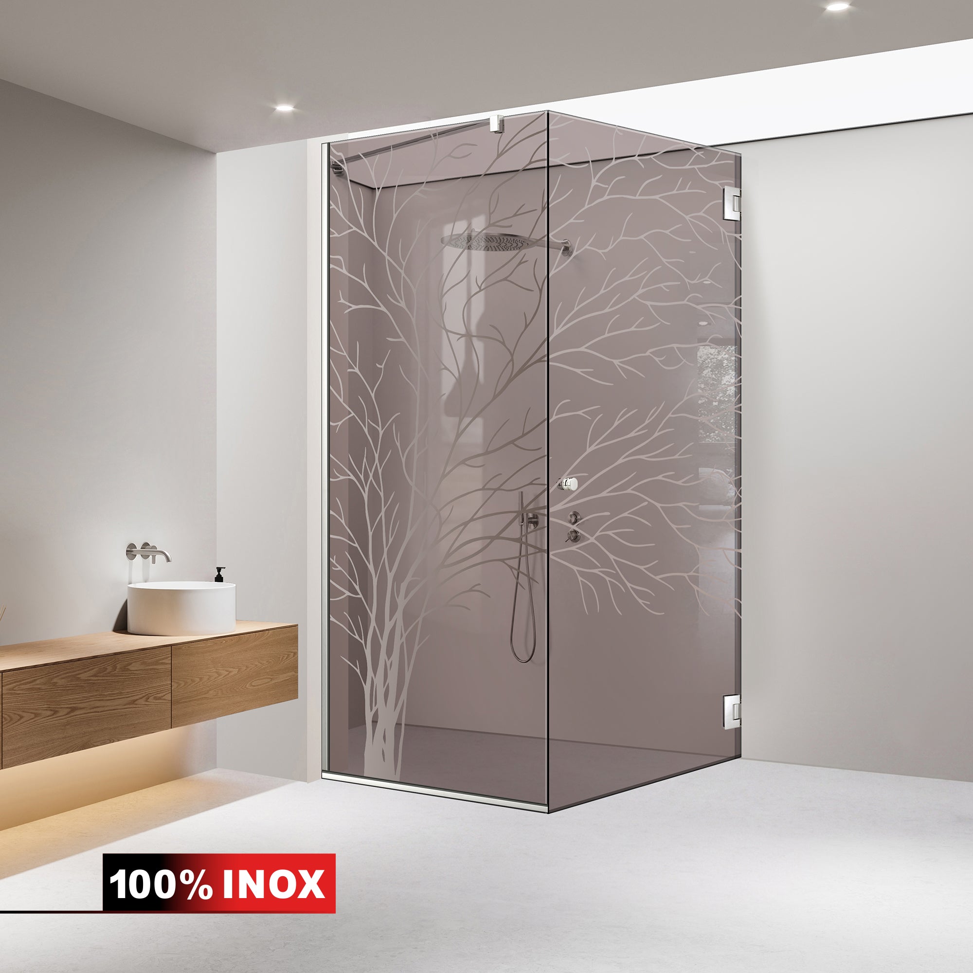 Shower enclosure with swing door #Bronze