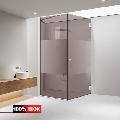 Shower enclosure with swing door #Bronze