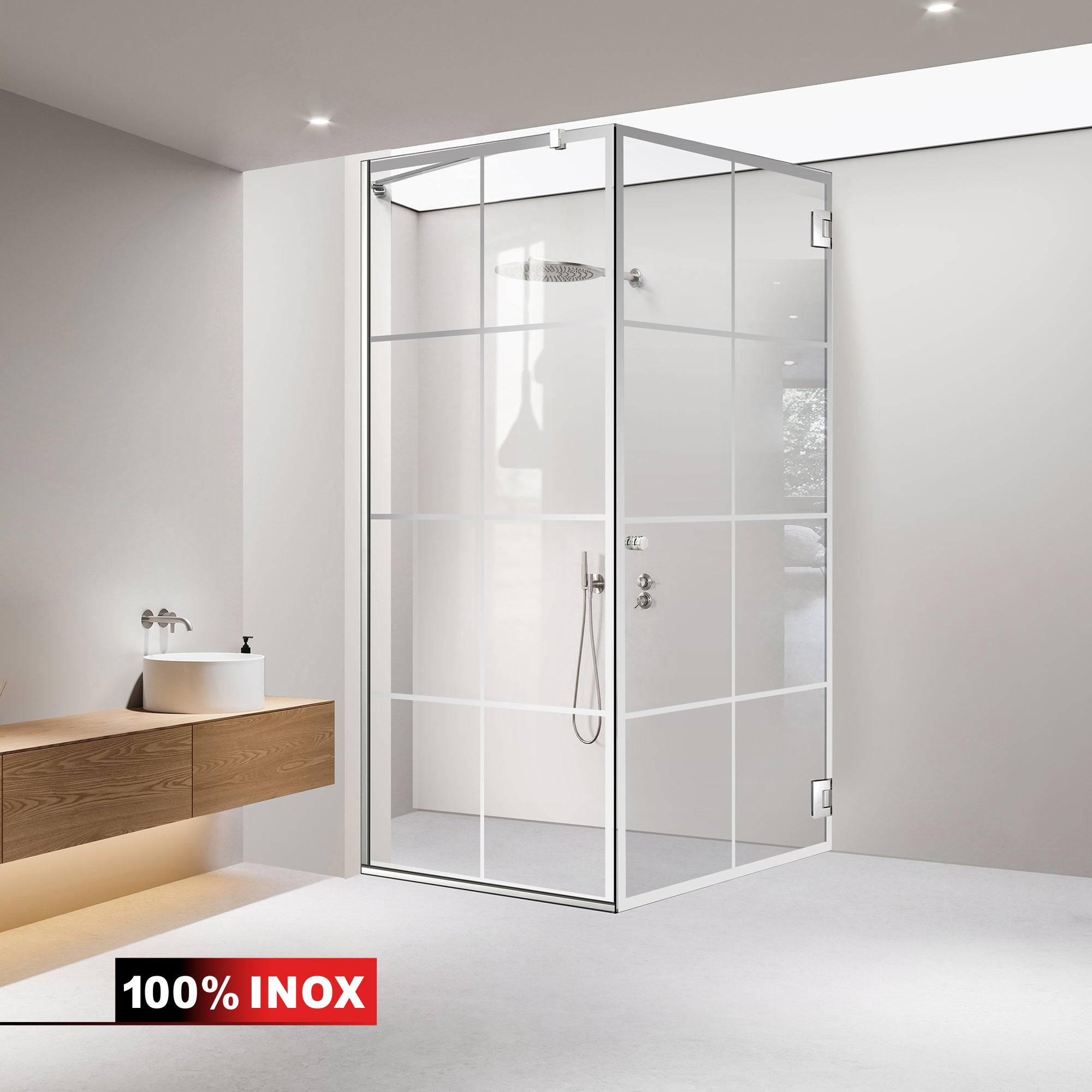 Shower enclosure with swing door #Clear