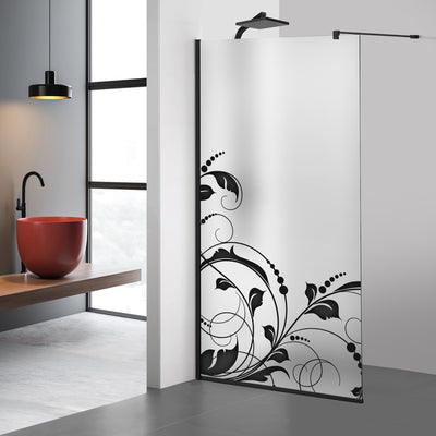 Paravan dus Walk-in, Perete dus  Negru, #Mat #Matt