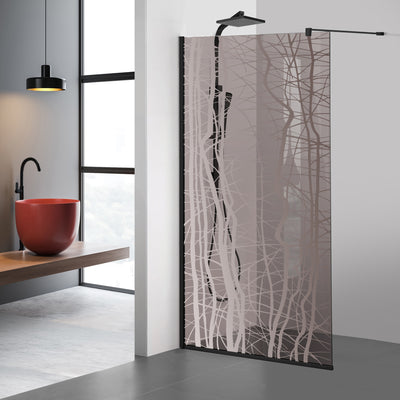 Paravan dus Walk-in, Perete dus  Negru, #Bronz #Bronz