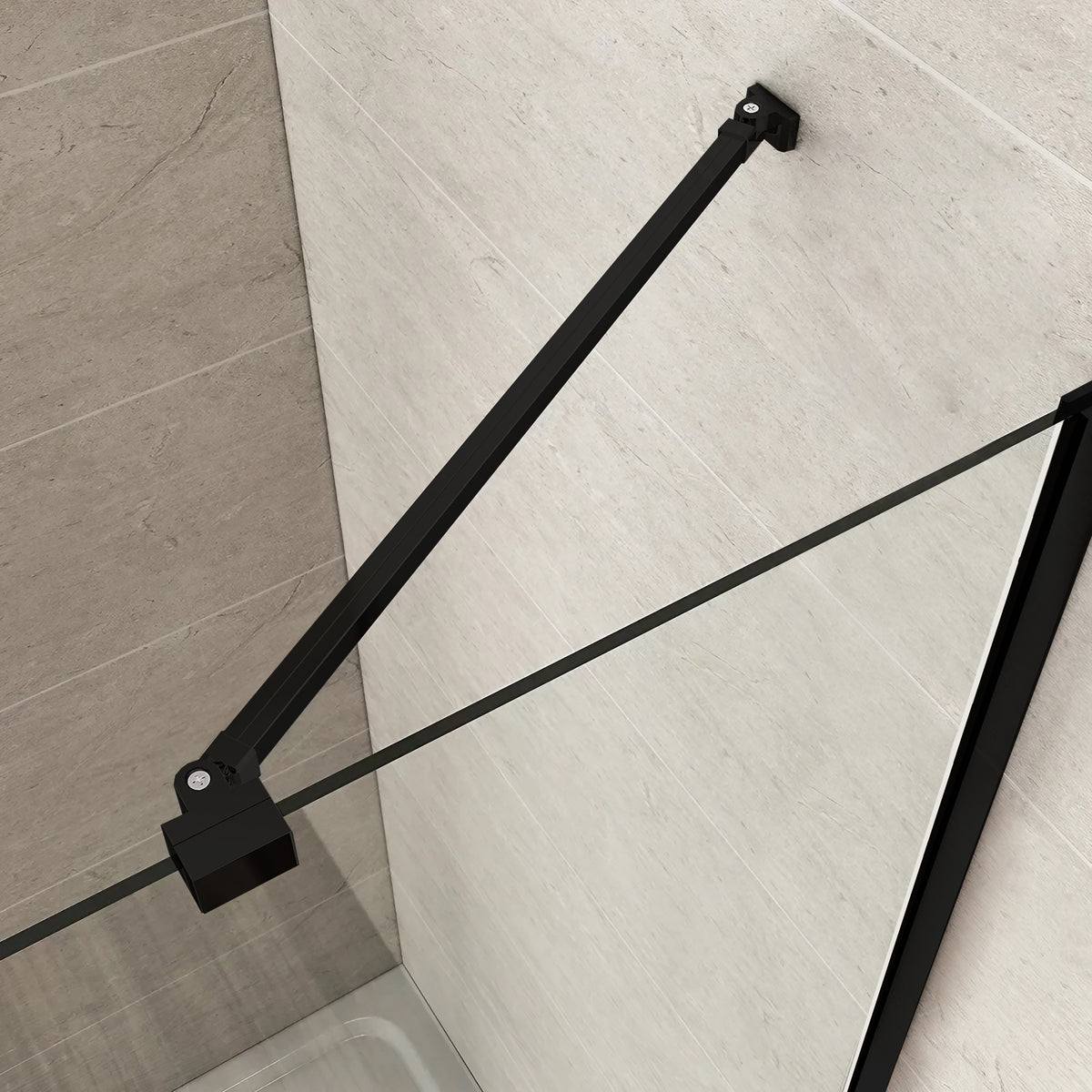 Shower Screens Walk-in, Black Shower Wall, #Clear