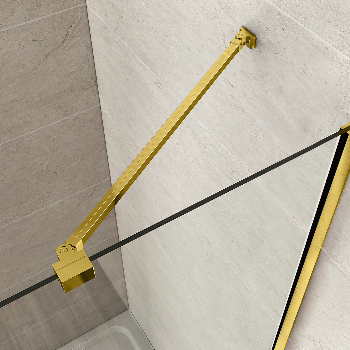 Shower Screens Walk-in, Gold Shower Wall, #Clear