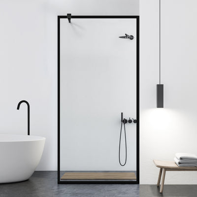 Shower Screens Walk-in, Black Shower Wall, #Clear