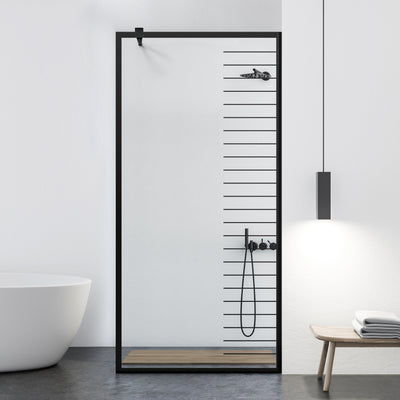 Shower Screens Walk-in, Black Shower Wall, #Clear