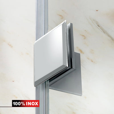 Aqua Elegance ® INOX walk-in shower screen, full stainless steel hardware, clear tempered glass