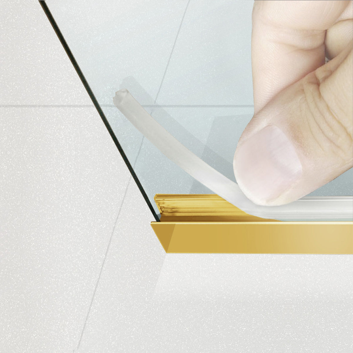 Shower Screens Walk-in, Gold Shower Wall, #Clear