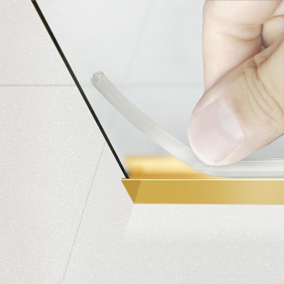 Shower Screens Walk-in, Shower Wall Gold, #Satin
