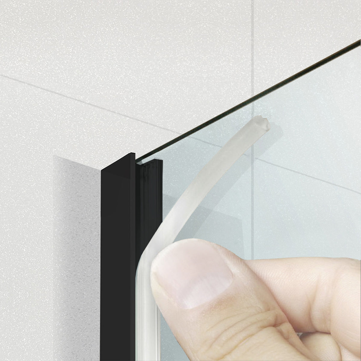 Shower Screens Walk-in, Black Shower Wall, #Clear