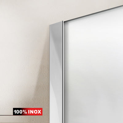 Shower enclosure with hinged door #Satiné
