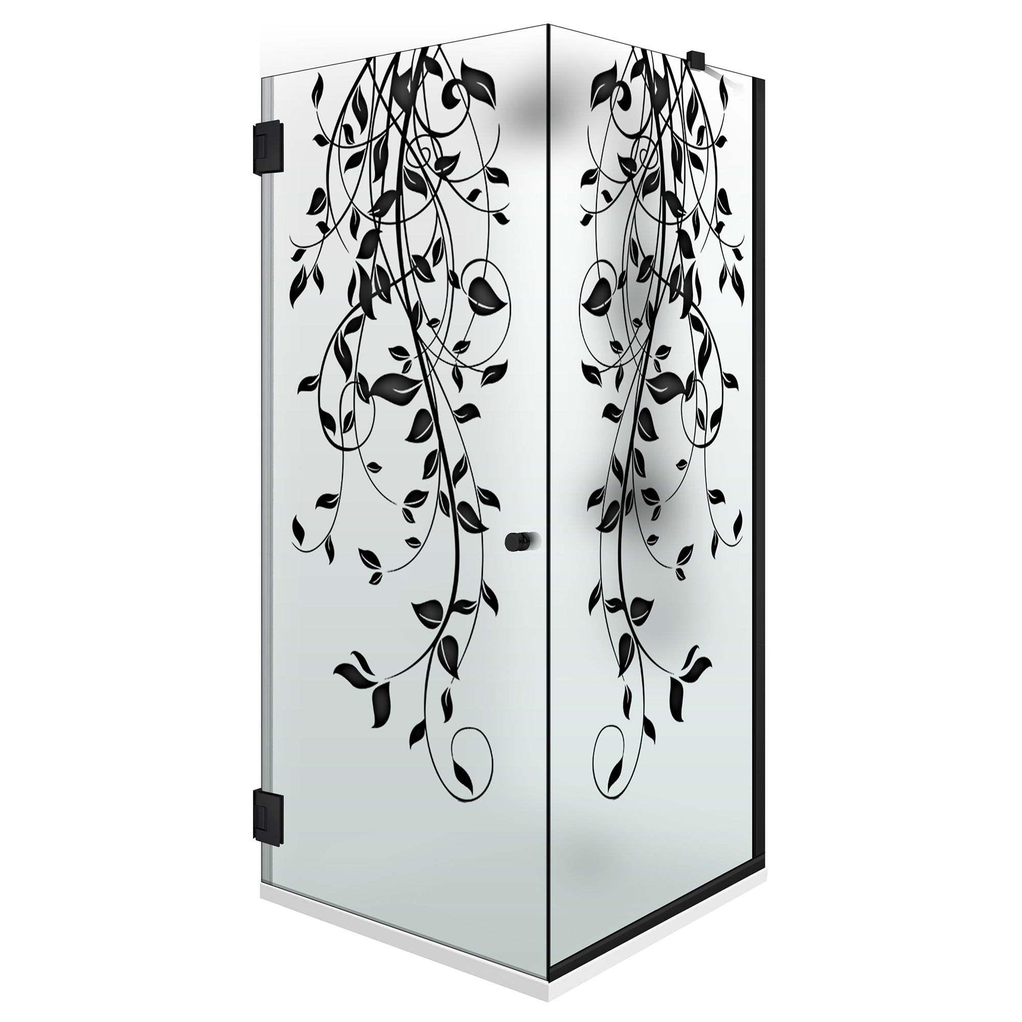 Shower enclosure with hinged door #Satiné
