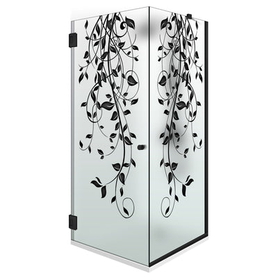 Shower enclosure with hinged door #Satiné