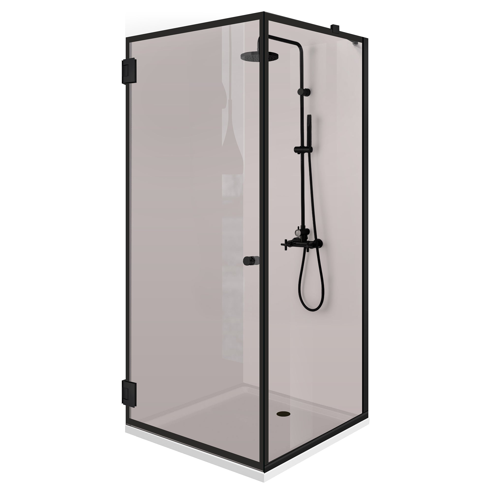 Shower enclosure with swing door #Bronze