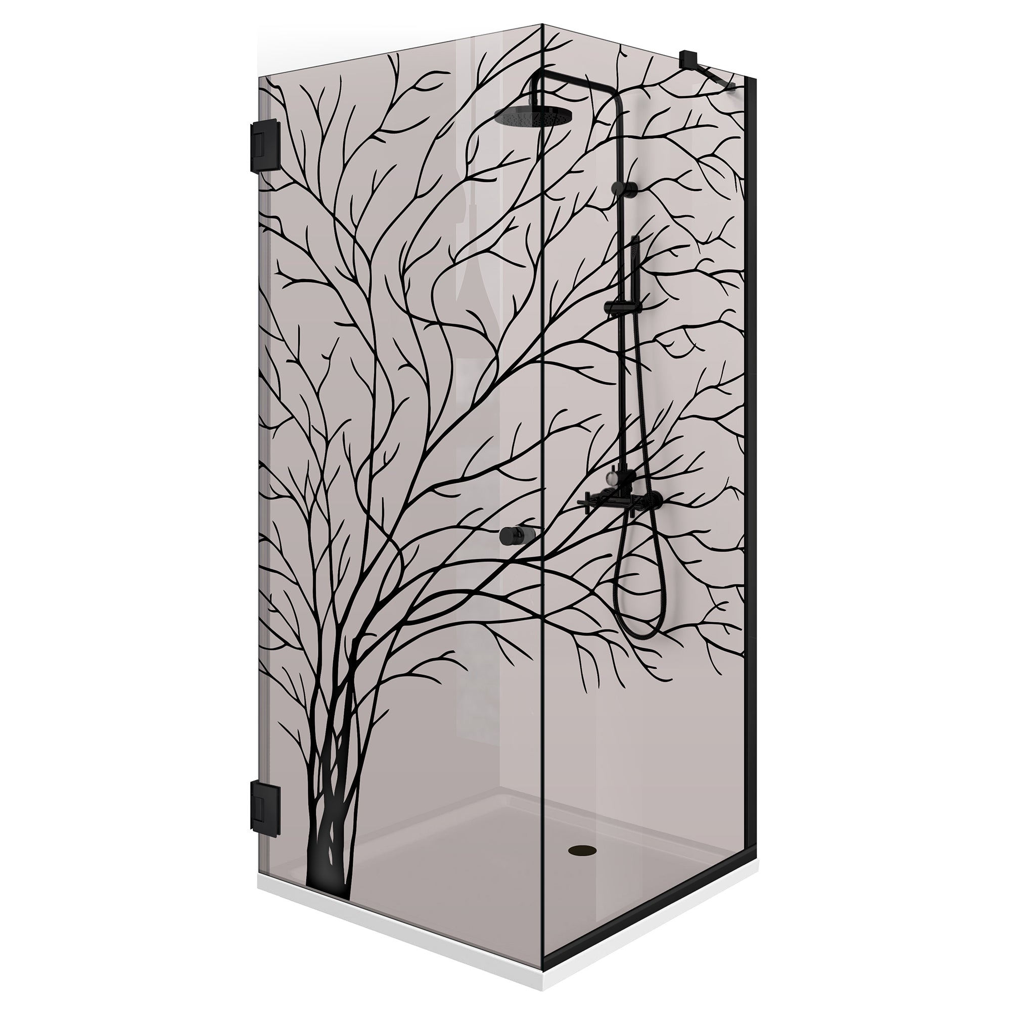 Shower enclosure with swing door #Bronze