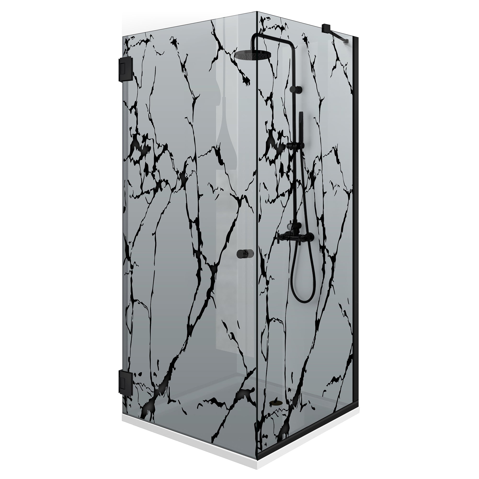 Shower enclosure with swing door #Grey