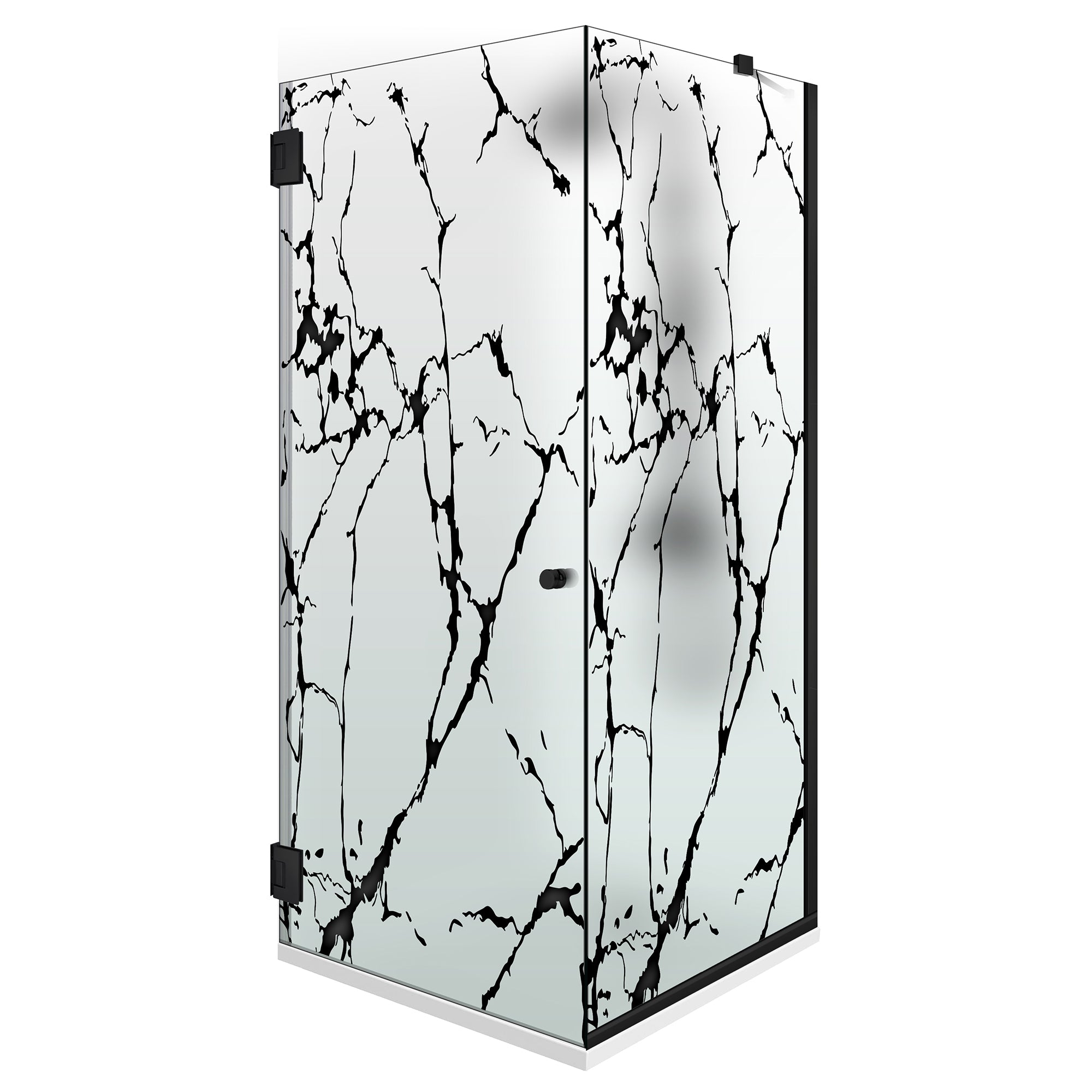 Shower enclosure with hinged door #Satiné