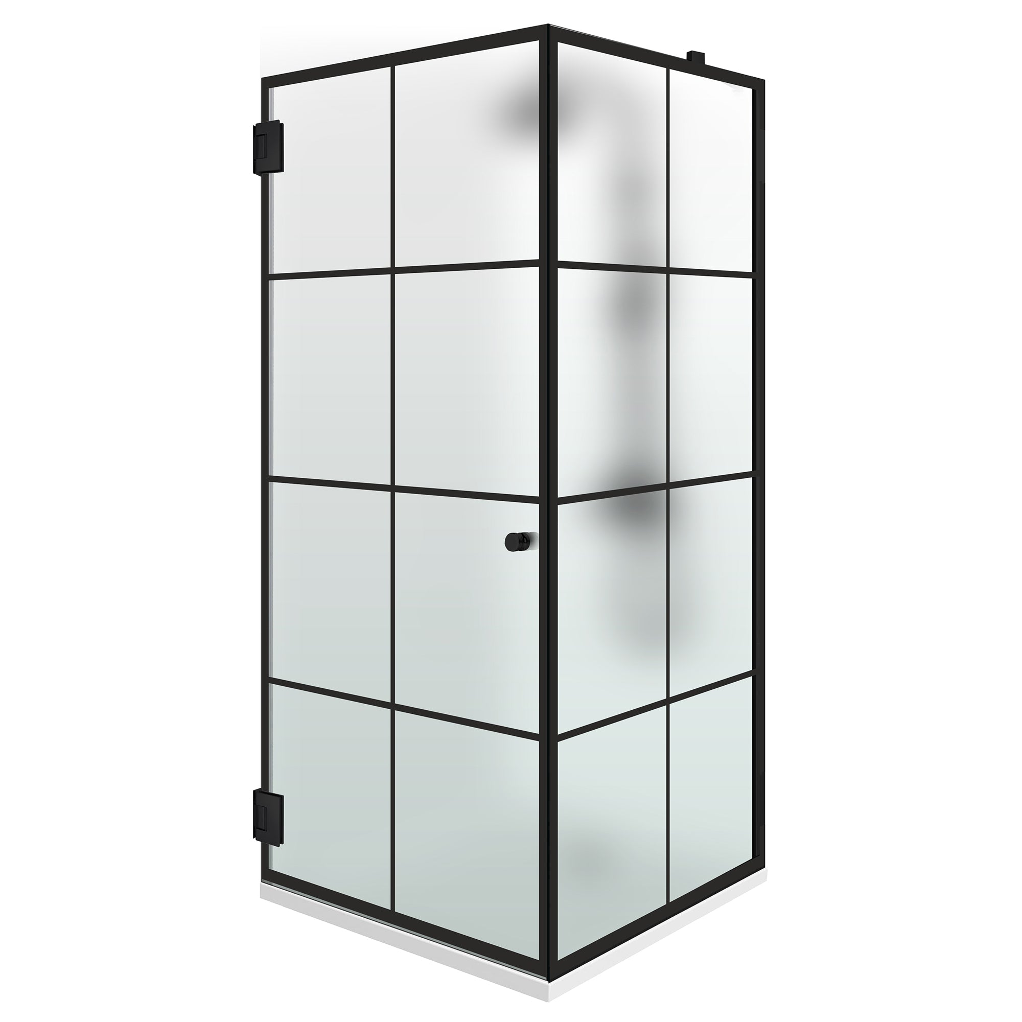 Shower enclosure with hinged door #Satiné