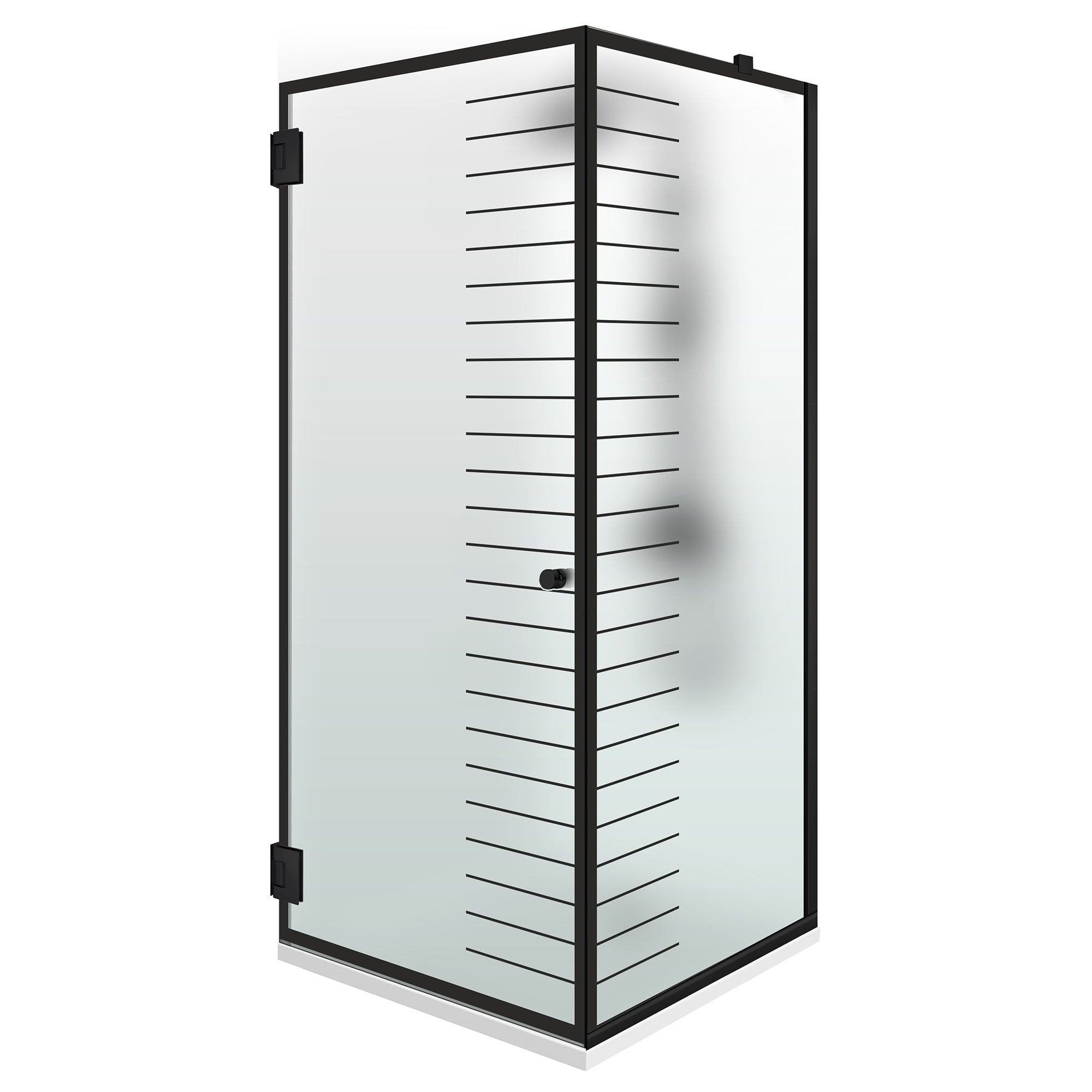 Shower enclosure with hinged door #Satiné