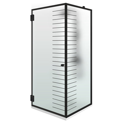 Shower enclosure with hinged door #Satiné