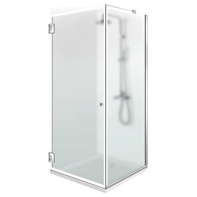 Shower enclosure with hinged door #Satiné