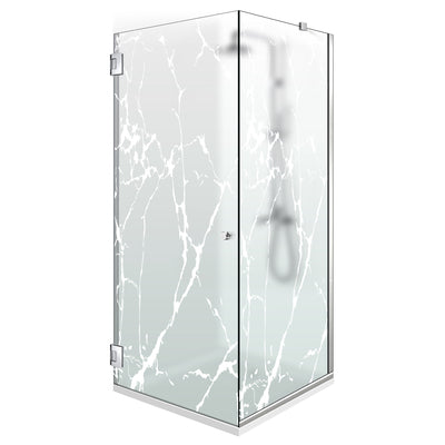 Shower enclosure with hinged door #Satiné