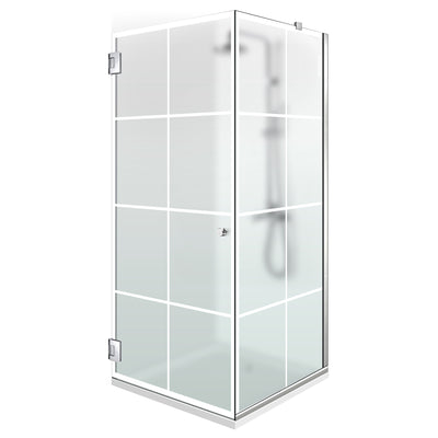 Shower enclosure with hinged door #Satiné