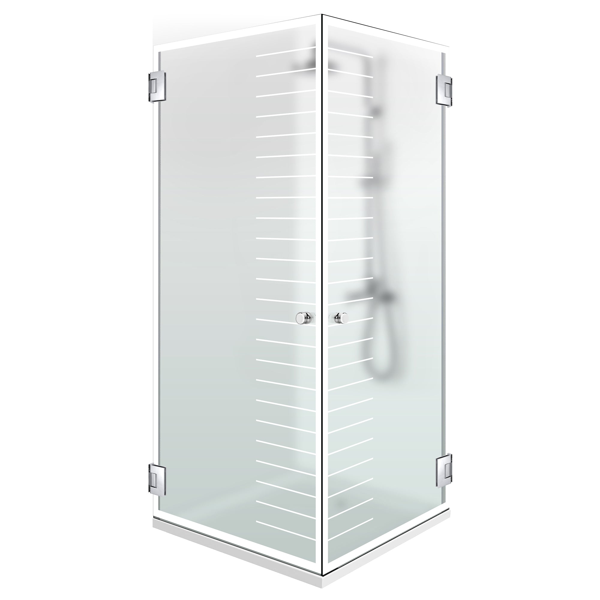 Shower enclosure with hinged door #Satiné