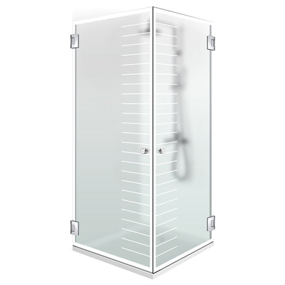 Shower enclosure with hinged door #Satiné