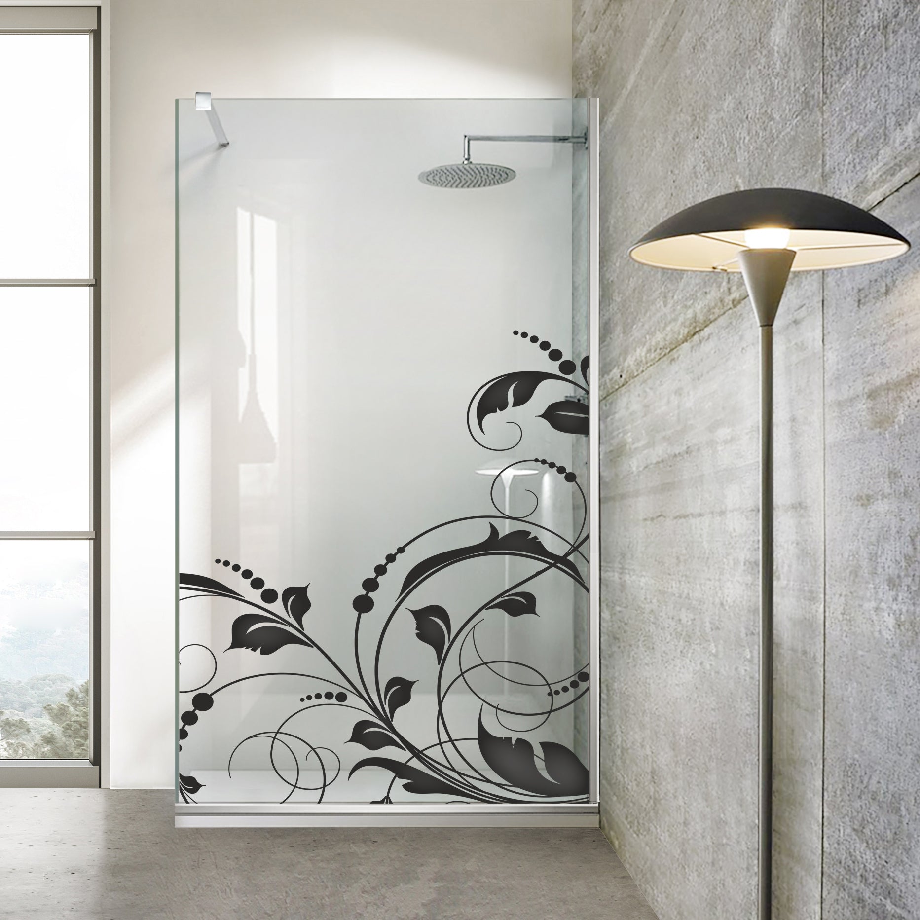 Paravan dus Walk-in, Perete dus  Inox