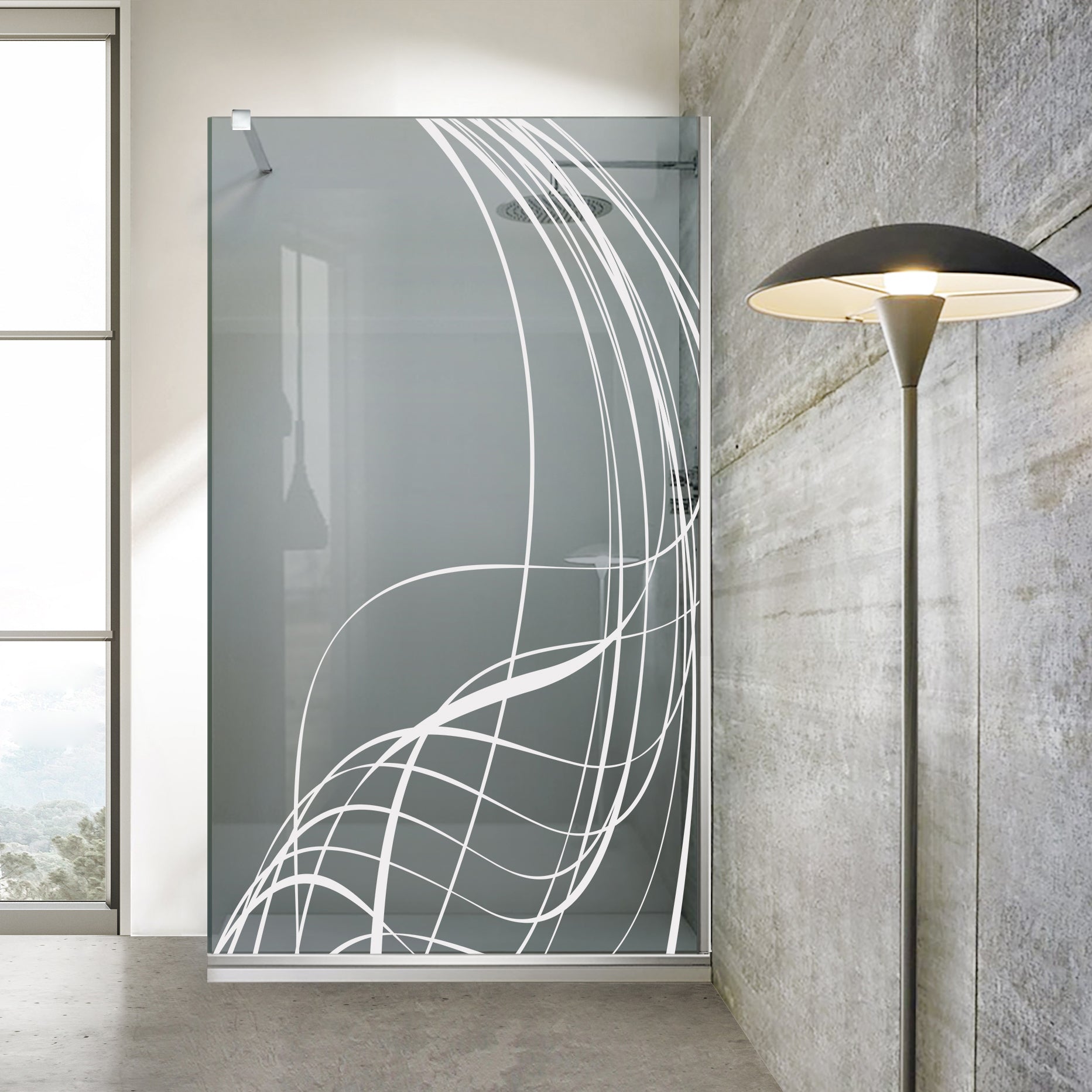 Paravan dus Walk-in, Perete dus  Inox, #Gri #Szürke